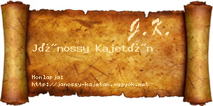 Jánossy Kajetán névjegykártya